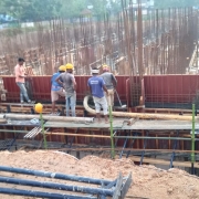 Side wall concreting in filter house