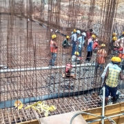 Concreting for raft at filter house