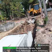 Dismantling work for cover slab of existing drain from ch:95m 