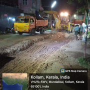 Sand piling, GSB, and WMM laid for a length of 250m at thamarakulam road