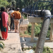 Pipe carrying Steel bridge - Inspection with KIIFB Officials 