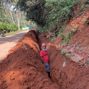 Pipe laying on progress