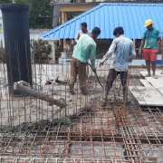 concrete works in the first floor slab of the chemical house.