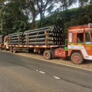 Vythiri -Pipe unloading