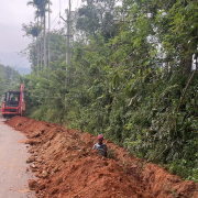 Pipe laying on progress