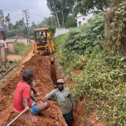 Pipe laying on progress