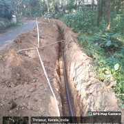 Distribution pipe laying