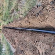 90mm pvc pipe laying work progressing
