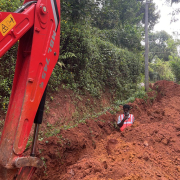 Pipe laying on progress