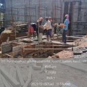 Connecting channel (CFL 3 - filter house) : Concreting started for plinth beam