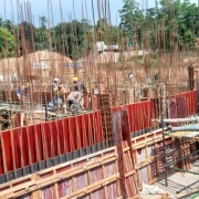 Baffle wall concreting in filter house