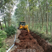 laying of 90mm 6kg pipe 