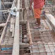 Raw water channel: walkway slab rectification of rebars and gap closing in progress