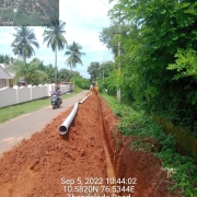 Laying of 140mm Pvc