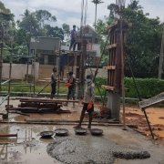 Column concreting in chemical house