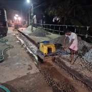 Loosening of earth at 40cm for road restoration work