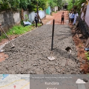Road concrete work progress at nanthirikal