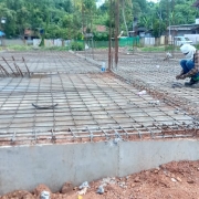 Reinforcement work of ground floor slab in chemical house