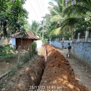 Laying of 90mm 6kg pipe
