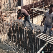 Concreting of V-notch wall