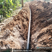 Distribution pipe laying