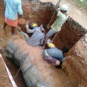 Excavation for Anchor blocks 