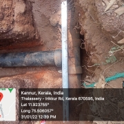 Laying of 250 mm DI pipe