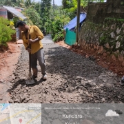 Road concrete work progress at nanthirikal