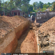 Earthwork excavation for External drain from ch. 175 m