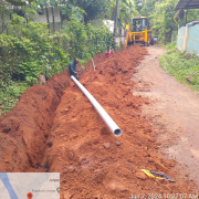 90 mm 8 kg pvc pipe laying work in progress