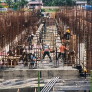 Column concreting in filter house