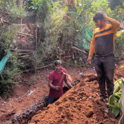 Pipe laying on progress