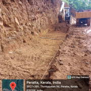 Digging of trench for retaining wall Started