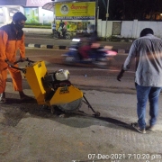 Road cutting at MC road for laying 914mm MS pipe