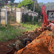 Pipe laying on progress