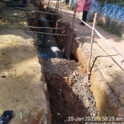 914mm MS pipe laying location at Nalanchira Kusavarkal road