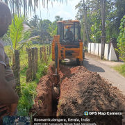 Laying 90mm pipe at chettikulangara ward 14