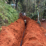 Pipe laying on progress