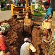 Excavation for 250mm DI pipe laying 