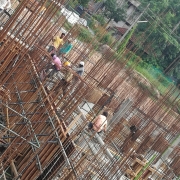 Baffle wall concreting in CWR area