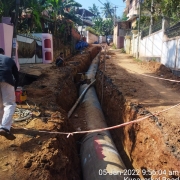 914mm MS pipe laying at Kusavarkal road, Nalanchira