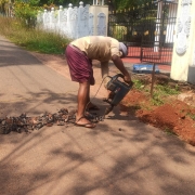 Pipe laying  and water meter fixing on progress