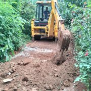 Pipe laying on progress