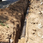 250 mm DI pipe laying work progress