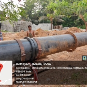 710mm HDPE pipe joint work at ERAYILKADAVU BY-PASS- 16/3/22