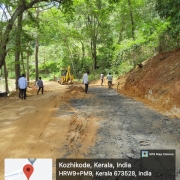 Temporary road restoration for road crossing, thazhathuvayal