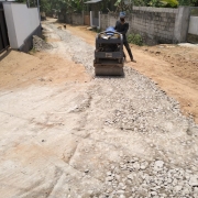 Road restoration works in progress at Corporation road Karumbumkonam-Kariyam road