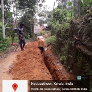 Ward no :11,Udayankaavu, pallickal - manual laying (50mm 10Kg PVC pipe)on progress 