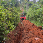 Pipe laying on progress