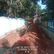 Laying of 90mm pvc